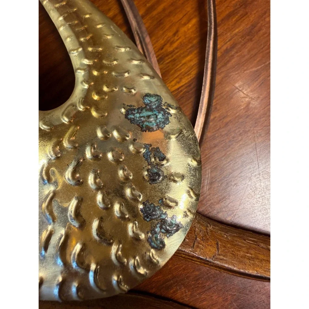 Vintage Brass Swan Wall Hanging • Mid Century Modern Bird Art